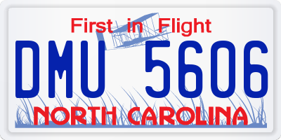NC license plate DMU5606