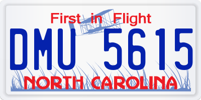 NC license plate DMU5615