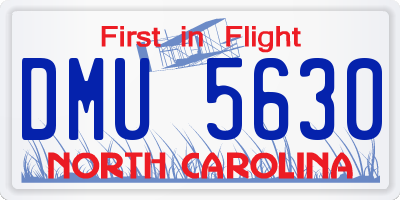 NC license plate DMU5630