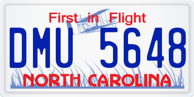 NC license plate DMU5648