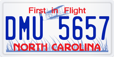 NC license plate DMU5657