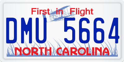 NC license plate DMU5664