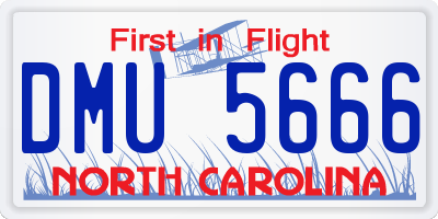 NC license plate DMU5666