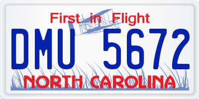 NC license plate DMU5672