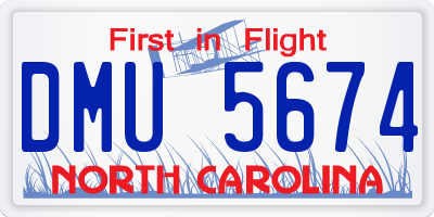 NC license plate DMU5674