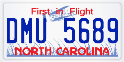 NC license plate DMU5689