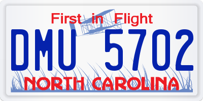NC license plate DMU5702