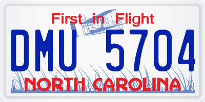 NC license plate DMU5704