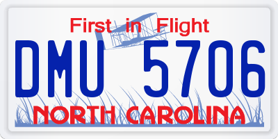 NC license plate DMU5706