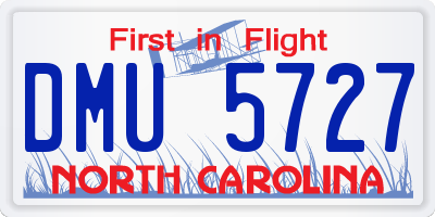 NC license plate DMU5727