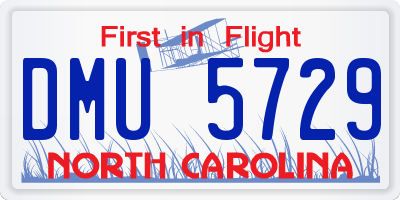 NC license plate DMU5729