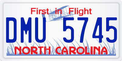 NC license plate DMU5745