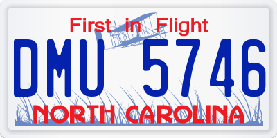 NC license plate DMU5746