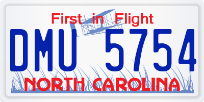 NC license plate DMU5754