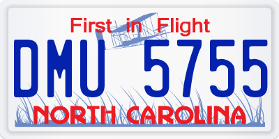 NC license plate DMU5755