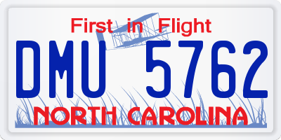 NC license plate DMU5762