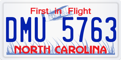 NC license plate DMU5763