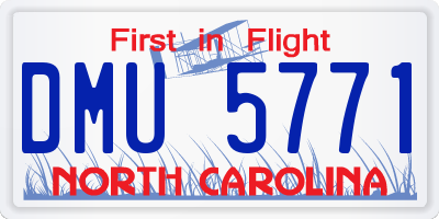 NC license plate DMU5771