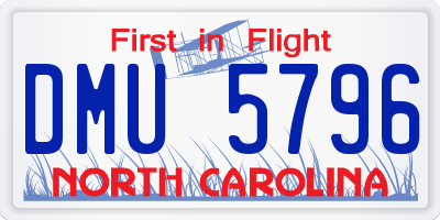 NC license plate DMU5796