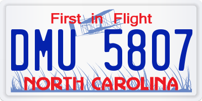 NC license plate DMU5807