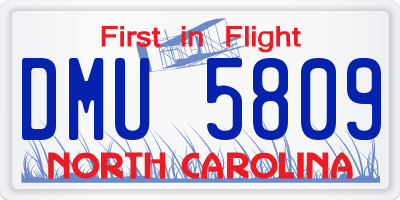 NC license plate DMU5809