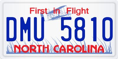 NC license plate DMU5810