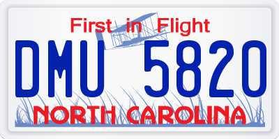 NC license plate DMU5820