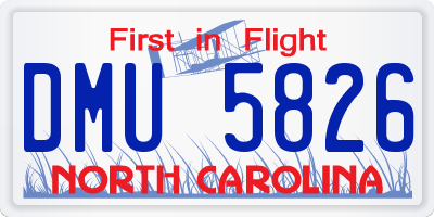 NC license plate DMU5826