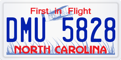 NC license plate DMU5828