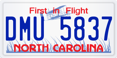 NC license plate DMU5837