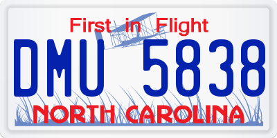 NC license plate DMU5838