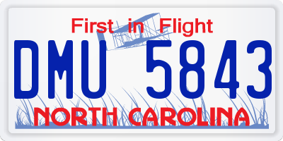 NC license plate DMU5843