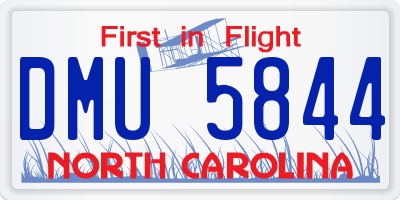 NC license plate DMU5844