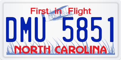 NC license plate DMU5851