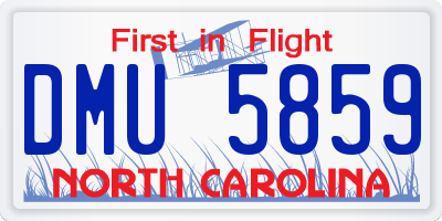 NC license plate DMU5859