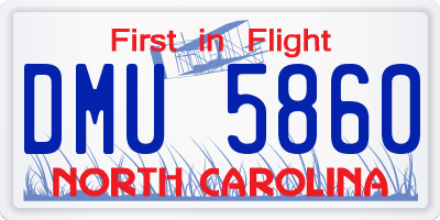 NC license plate DMU5860