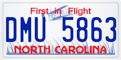 NC license plate DMU5863