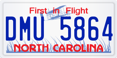 NC license plate DMU5864