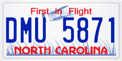 NC license plate DMU5871