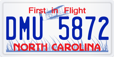 NC license plate DMU5872