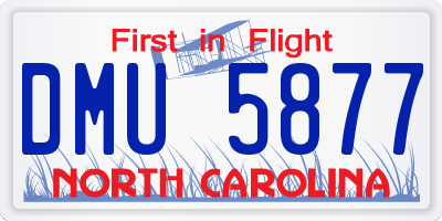 NC license plate DMU5877