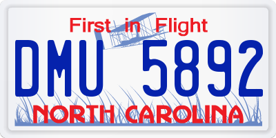NC license plate DMU5892