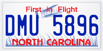 NC license plate DMU5896