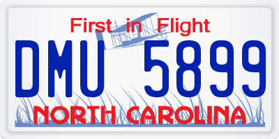 NC license plate DMU5899