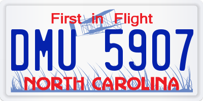 NC license plate DMU5907