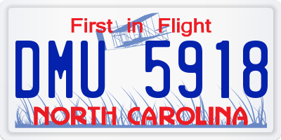 NC license plate DMU5918