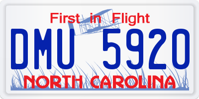 NC license plate DMU5920