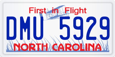 NC license plate DMU5929