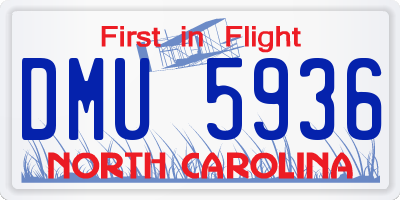 NC license plate DMU5936