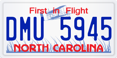 NC license plate DMU5945